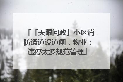 「天眼问政」小区消防通道设道闸，物业：违停太多规范管理