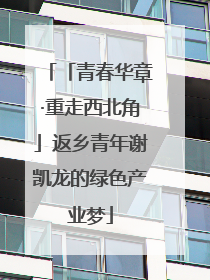 「青春华章·重走西北角」返乡青年谢凯龙的绿色产业梦