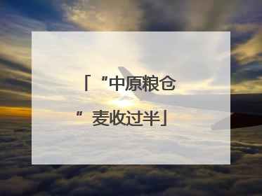 “中原粮仓”麦收过半