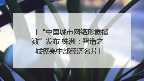“中国城市网络形象指数”发布 株洲：智造之城擦亮中部经济名片
