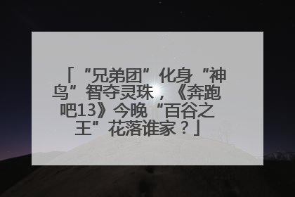 “兄弟团”化身“神鸟”智夺灵珠，《奔跑吧13》今晚“百谷之王”花落谁家？