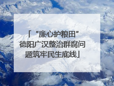 “廉心护粮田” 德阳广汉整治群腐问题筑牢民生底线