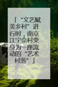 “文艺赋美乡村”进行时，南京江宁佘村变身为一座流动的“艺术村落”