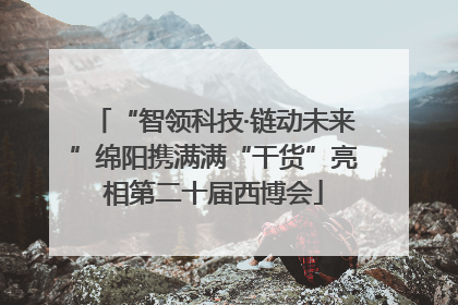 “智领科技·链动未来”绵阳携满满“干货”亮相第二十届西博会