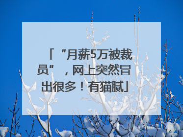 “月薪5万被裁员”，网上突然冒出很多！有猫腻