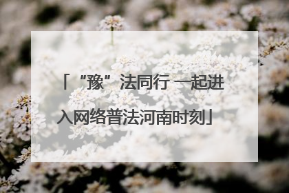 “豫”法同行 一起进入网络普法河南时刻
