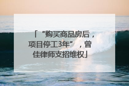 “购买商品房后，项目停工3年”，曾佳律师支招维权