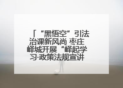 “黑悟空”引法治课新风尚 枣庄峄城开展“峄起学习·政策法规宣讲面对面”活动