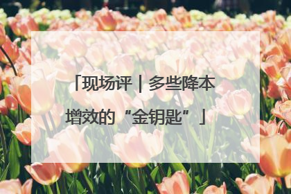 现场评｜多些降本增效的“金钥匙”