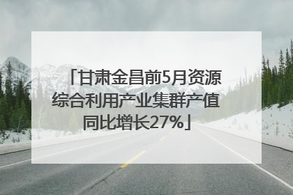 甘肃金昌前5月资源综合利用产业集群产值同比增长27%