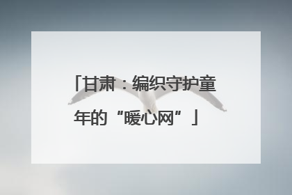 甘肃：编织守护童年的“暖心网”