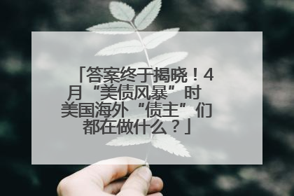 答案终于揭晓！4月“美债风暴”时 美国海外“债主”们都在做什么？