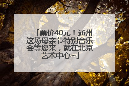 票价40元！通州这场母亲节特别音乐会等您来，就在北京艺术中心~