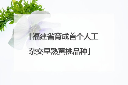 福建省育成首个人工杂交早熟黄桃品种