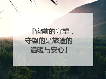 窗前的守望，守望的是旅途的温暖与安心