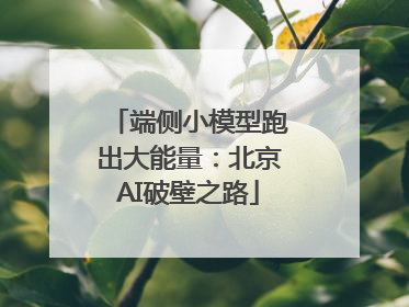 端侧小模型跑出大能量：北京AI破壁之路