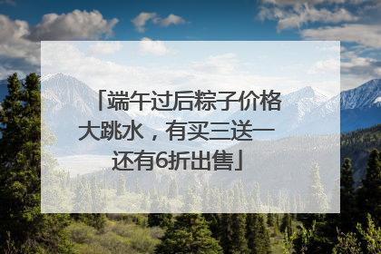 端午过后粽子价格大跳水，有买三送一还有6折出售