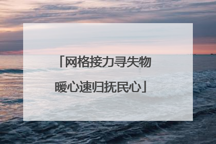 网格接力寻失物 暖心速归抚民心