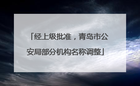 经上级批准，青岛市公安局部分机构名称调整