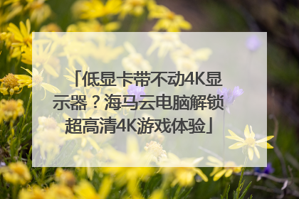 低显卡带不动4K显示器？海马云电脑解锁超高清4K游戏体验