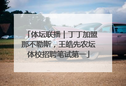 体坛联播｜丁丁加盟那不勒斯，王皓先农坛体校招聘笔试第一