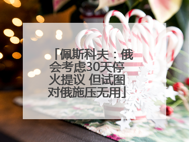 佩斯科夫：俄会考虑30天停火提议 但试图对俄施压无用