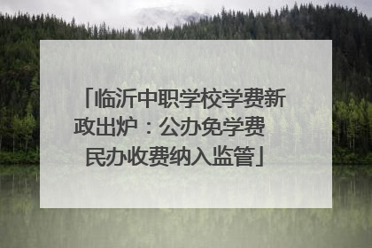 临沂中职学校学费新政出炉：公办免学费 民办收费纳入监管