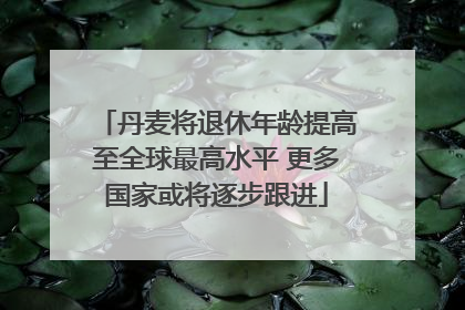 丹麦将退休年龄提高至全球最高水平 更多国家或将逐步跟进