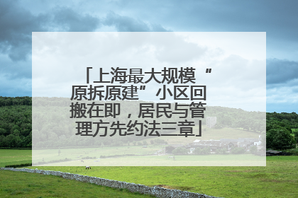 上海最大规模“原拆原建”小区回搬在即，居民与管理方先约法三章