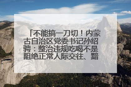 不能搞一刀切！内蒙古自治区党委书记孙绍骋：整治违规吃喝不是阻绝正常人际交往、黯淡人间烟火