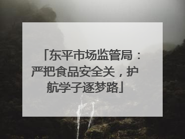 东平市场监管局：严把食品安全关，护航学子逐梦路