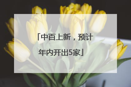中百上新，预计年内开出5家