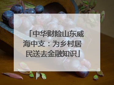 中华财险山东威海中支：为乡村居民送去金融知识