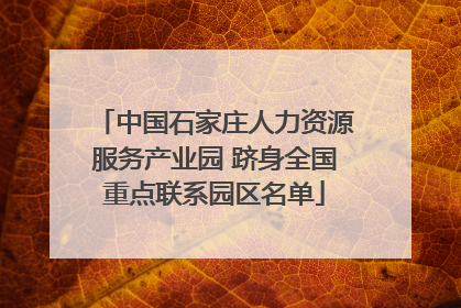 中国石家庄人力资源服务产业园 跻身全国重点联系园区名单