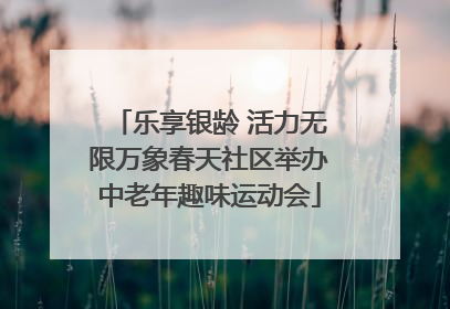 乐享银龄 活力无限万象春天社区举办中老年趣味运动会