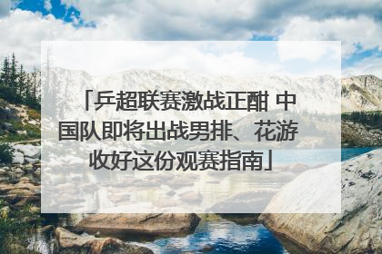 乒超联赛激战正酣 中国队即将出战男排、花游 收好这份观赛指南