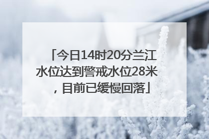 今日14时20分兰江水位达到警戒水位28米，目前已缓慢回落
