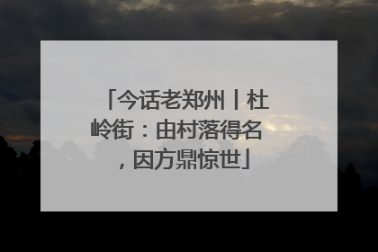 今话老郑州丨杜岭街：由村落得名，因方鼎惊世