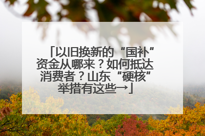 以旧换新的“国补”资金从哪来？如何抵达消费者？山东“硬核”举措有这些→