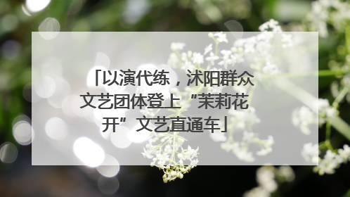 以演代练，沭阳群众文艺团体登上“茉莉花开”文艺直通车