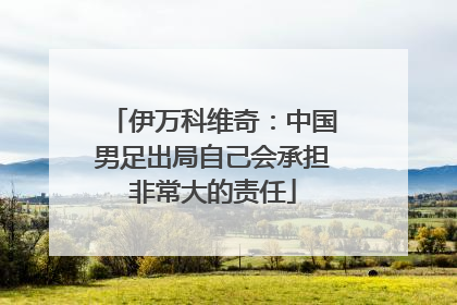 伊万科维奇：中国男足出局自己会承担非常大的责任