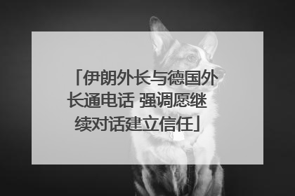 伊朗外长与德国外长通电话 强调愿继续对话建立信任