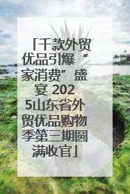 千款外贸优品引爆“家消费”盛宴 2025山东省外贸优品购物季第三期圆满收官