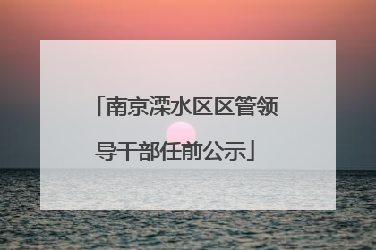 南京溧水区区管领导干部任前公示