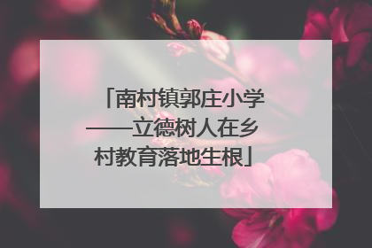 南村镇郭庄小学——立德树人在乡村教育落地生根