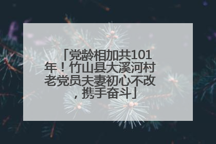 党龄相加共101年！竹山县大溪河村老党员夫妻初心不改，携手奋斗