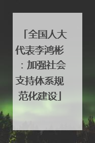 全国人大代表李鸿彬：加强社会支持体系规范化建设
