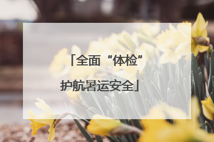 全面“体检”护航暑运安全