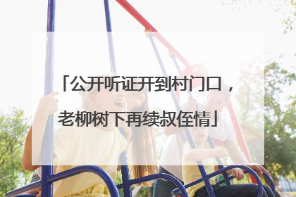 公开听证开到村门口，老柳树下再续叔侄情