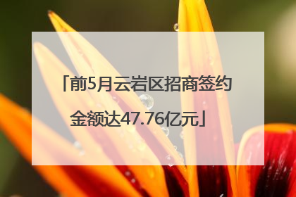 前5月云岩区招商签约金额达47.76亿元